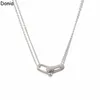 Donia Jewelry Colar de luxo Europeu e americano Moda Bambu Titanium Aço Micro-Set Zircon Pingente Designer Presente Acessórios