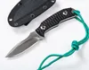 Speciale Aanbieding Survival Rechte Mes D2 Zwart / Satijn Drop Point Blades Volledige Tang G10 Handvat vaste bladmessen met Kydex