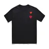 Love Hearts T-shirt Peach Heart Men Women Round Neck Cotton Short-sleeved Solid Color Embroidery Heart Lovers Tee Top Hip Hop Shirt