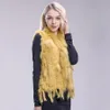 ZDFURS nouvelles couleurs femmes véritable manteau de fourrure de lapin véritable pompons col de fourrure de raton laveur gilet en gros drop shipping T200319