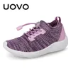 Uovo Kids Sport Shoes Boys Running Spring Children 통기성 메쉬 신발 소녀 패션 운동화 #30-37 LJ201202