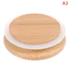 Bamboo Lids Reusable Mason Jar Canning Caps Non Leakage Silicone Sealing Wooden Covers Drinking Jar Supplies