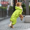 Mittlerer und großer Hund wasserdichter Regenmantel für große Hunde Haustier Golden Retriever Vierfuß-Regenmantel LJ201130