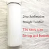 20oz/30oz DIY Blank Sublimation Straight Tumbler mit Strohhalm Edelstahlbecher Doppelt vakuumisolierte tragbare Autobecher für Reisen