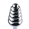 Aluminiumlegering Butt Plug Anal Massager Spiral Pärlor Stimuleringstråd Anal Plug Anus Sexleksak för vuxna par SM -produkter