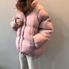 FORYUNSHES Femmes Hiver Parkas Manteau Femme Lâche Casual Chaud Épais Veste Rose Coupe-Vent Pain Tops Manteau Style Coréen 201125