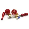 Smoking Nozzle Gold Plated Crystal Inlay Portable Hookahs Tips glow in dark Blunt Holders Shisha Smoke Pipes Metal Gourds Beads
