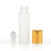 Wyprzedaż fabryki 100 sztuk / partia Mini rolka na butelkach oleju eterycznego Pusty Kosmetyk Frosted Glass Refillable Roller Perfumy