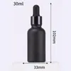 Garrafas de perfume de óleo essencial de vidro preto fosco e reagente líquido de aromaterapia de reagente líquido Bottle de aromaterapia 5ml-100ml