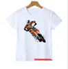 Koszulka dla chłopców fajny motocykl kreskówka drukuj chłopiec ubrania casual dzieci tshirt lato hiphop teen t shirt białe topy