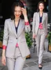 Women's Two Piece Pants Uniform Deigns Women Pantsuits With And Jackets Coat Autumn Winter Business Work Wear Styles Blazer Set1