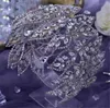 Luxo Casamento Nupcial Cristal Rhinestone Headband Crown Tiara Bling Sparking Coreano Cabelo Acessórios Jóias Hairband Princesa Rainha Ornamento