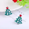 12 styles Boucles d'oreilles à breloques de Noël Boucles d'oreilles en diamant Alliage Goutte à goutte d'huile Boucles d'oreilles Cloches Flocon de neige Boucles d'oreilles de Noël