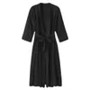 SAGACE Women Fashion Robe Belt 4/3 Sleeve V-neck Lightweight With Belt Long Robe Bathrobe Sleepwear Night Gown Night Dress MAY22 210203