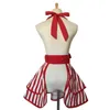 Härlig retro lacy vintage flirty maid polka dot matlagning kök arbetar justerbart förkläde med fickor för kvinnor damer 211222