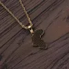 Iced Out Africa Carte Pendants Colliers Men Femmes Designer Luxury Mens Bling Diamond Africain Carte Pendants Gold Chain Collier Love J8082498