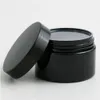 20 x 120 g reizen Alle zwarte cosmetische pot pot make-up gezicht crème container fles 4oz verpakking met plastic deksels
