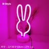 Neon Sign USB LED Decoration Unicorn Flamingo Lamp Moon Rainbow For Home Kid Room Bedside Night Light Neon Light with base