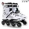 Inline скоростные коньки обувь хоккейный ролик кроссовки роликовые лезвия женщин мужские коньки для взрослых черный белый 1 строка 4 колеса тренировки1