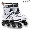 Inline Speed ​​Łyżwy Buty Hokej Roller Sneakers Roller Blades Kobiety Mężczyźni Łyżwy dla Dorosłych Czarnych White 1 Line 4 Koła Training1