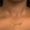 A-Z Nome Personalizado Letras Colares de Ouro Feminino Gargantilha de Aço Inoxidável Moda Masculina Hip Hop Jóias Faça Você Mesmo Colar com Pingente de Carta