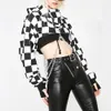 Women Hoodies Sexy Gothic Punk Chain Crop Top Hooded Pullover Moletom Sweatshirt Cosplay Casual Tops Plus Size Casual Streetwear LJ201103