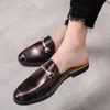 Man New Brand Summer Fashion Half Casual Shoes Male Breathable Backless Loafer Slippers Hombre Open Back Leather Flats Mocassins