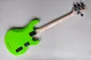 ファクトリーカスタム左利き4ストリング蛍光グリーンエレクトリックベースギター