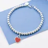 Real 925 Silver logo luxury Heart Beaded Tag Strands Bracelet Women Fine jewelry Classic Beads chain 4mm round ball Bracelets for girlfriend love tag Fashion Gifts