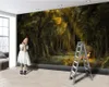 Beställnings- foto 3d tapet Modern väggmålning 3d tapet The Girl of the Dream Forest Romantic Landscape 3d Mural Bakgrund