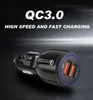 QC3.0 Portable Car Charger Led Quick Charging 12V 3.1A Dual USB Port