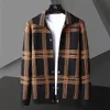 Men's Sweaters 2021 Autumn Knitted Cardigan Sweater Casual Fashion Clothes Youth Plaid Jacket