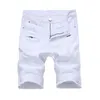 Summer Mens Denim Slim Casual Knee Length Short Hole Jeans For Men Straight Bermuda Masculina White Black Red