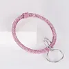 13 Colors Silicone Wrist Key Ring Glitter Crystal Rhinestone Silicone Bracelet Keychain Bangle Circle Car Key Chain Jewelry DB438