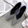 Flat 2021 Ballet Breathable Knit Pointed Moccasin Mixed Color Women's Soft Shoes Women Zapatos De C0309