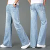 Jeans Men Mens Modis Big Flared Jeans Boot Cut Leg Flared Loose Fit high Waist Male Designer Classic Blue Denim Jeans 201111