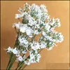 100 Uds. Flores artificiales para aliento de bebé Gypsophila planta de flor de seda falsa decoración para fiesta de boda en casa entrega directa 2021 corona decorativa