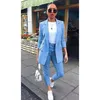 Women Long Style Blazer Suit Coat Work Jacket Casual Double-breasted Suit Plus Size S-5XL