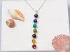 Lava 7 Chakra Beaded Pendent för kvinnor Spiritual Healing Energy Beads Yoga Stone Chain Necklaecs