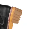 Vendita calda MORAZORA 2020 Nuovo arrivo moda caviglia vera pelle tacchi quadrati punta rotonda slip-on stivali da donna neri