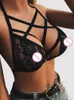 Sexy Lingerie Women Bangage Halter Bra Bra Sheer Lace Hollow Out Backless Uncoded Bras Buster Crop Top Bralette Gi732