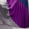 Marwin Spring New-Coming Europen Color Matching Plaid Pleated Kjol High Street Style Mid-Calf Empire Striped Women Kirts 201110