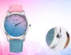 Tennis Fashion Bracelets 2021 Womens Retro Rainbow Design Leather Analog Quartz Wrist Watch For Women Bangle Jewelry Drop1