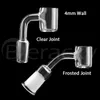 Fumer 4mm mur 20mmOD plat Top Quartz Banger 10mm 14mm 18mm mâle femelle clair/givré Joint 4590 clous pour bongs en verre Dab Rigs