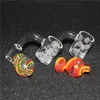 Smoking Quartz Bangers &Glass Carb Cap 25mm Flat Top quartz banger nail 10mm 14mm 18mm for Glass Bong water pipe bda oil rig bubble