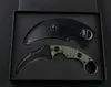 Högkvalitativ fast blad Karambit Utomhus Taktisk Claw Knife D2 Satin Blade Full Tang G10 Handtag med lädermantel