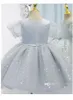 Dziewczyny Star Bowknot Princess Party Sukienki Pierwsze Urodziny Dress Baby Sukienka Wiosna Niemowląt Odzież Ślub Kids Wakacje Ubrania S1903