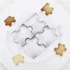 4Pcs/Set Stainless Steel Cookie Cutters Puzzle Biscuit Molds Fondant Metal Jigsaw Cutter Baking Tools For Decoration