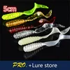 200 pz 5 cm colorato materiale morbido cerchio coda shinny isca grub verme verme esche da pesca con esca per la pesca nello stagno 2011037068735