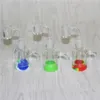 Acchiappacenere in vetro classico da fumo 14-14mm 18-18mm Adattatori per collettore di recupero con banger al quarzo maschio da 4 mm 14 mm e contenitori in silicone da 5/7 ml